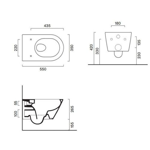 Чаша унитаза подвесная Catalano Zero 111550021 цвет белый без сиденья безободковая смыв торнадо - фото 2