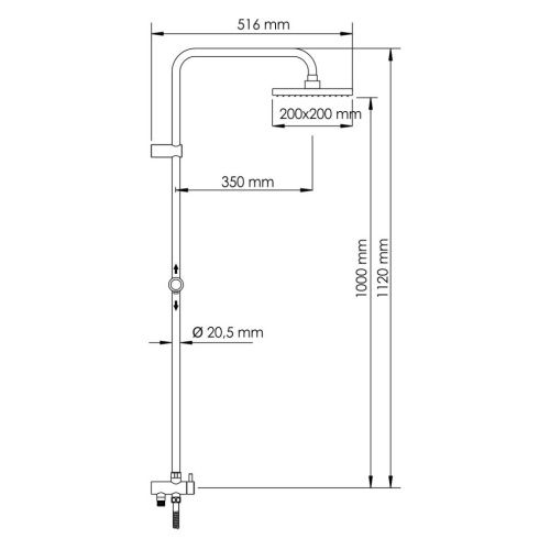 Душевая стойка Wasserkraft Isar 1300 A041 настенная цвет бронза - фото 5