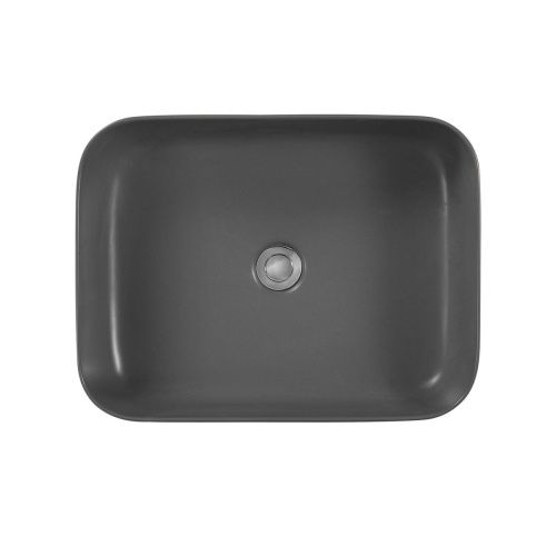 Раковина из сантехнического фарфора Aquatek ВЕГА AQ5515-MG 50х40 накладная цвет серый без отверстий под смеситель - фото 2