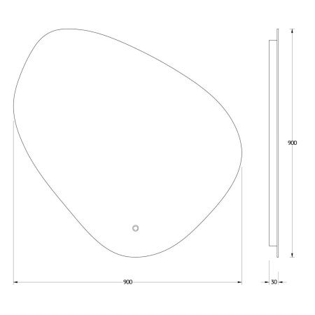 Зеркало с подсветкой Evoform Ledshine BY 2676 90х90 подвесное