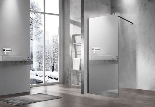 Душевая перегородка Vincea Walk in VSW-1H900MRB 90х200 стекло зеркальное профиль черный - фото 2