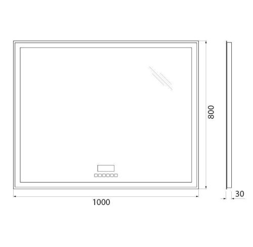 Зеркало с подсветкой BelBagno SPC-GRT-1000-800-LED-TCH-RAD 100х80 подвесное - фото 5