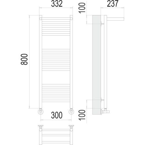 Полотенцесушитель водяной Terminus 4670078529404 35х80 хром - фото 3