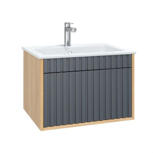 Тумба под раковину Onika Дайлер 106151 60х50 подвесная цвет белый/бежевый