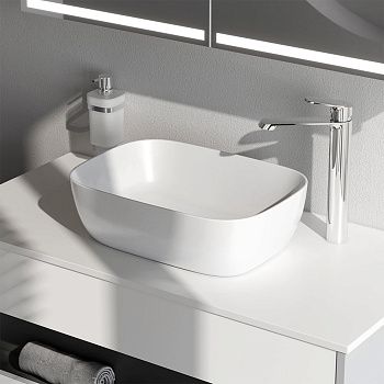 Раковина из сантехнического фарфора Am.Pm Func M8FWCC10450WG 50х30 накладная цвет белый без отверстий под смеситель