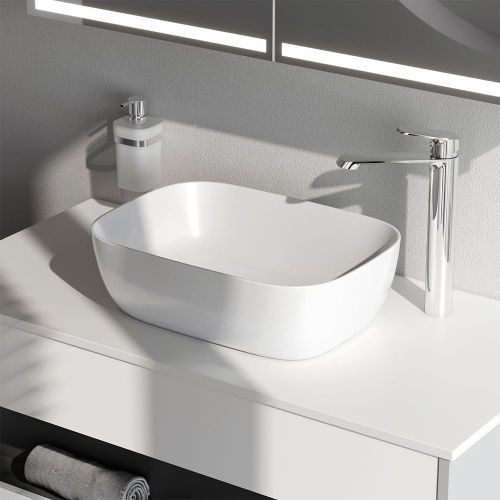 Раковина из сантехнического фарфора Am.Pm Func M8FWCC10450WG 50х30 накладная цвет белый без отверстий под смеситель