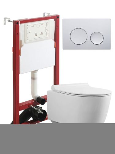 Комплект унитаз с инсталляцией и клавишей смыва Agger ATI05100+APB100 - фото 2