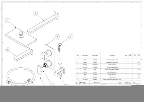 Душевая система Daniel Skyline SK617Z-DO встраиваемая в стену цвет золото - фото 2