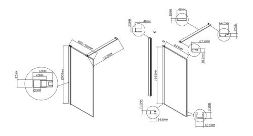Душевая перегородка Vincea Walk in HS VSW-1HS900CLGM 90х200 стекло прозрачное профиль вороненая сталь - фото 4