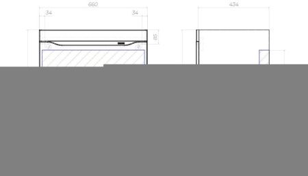 Тумба под раковину Velvex Alba 309 тирамису 70х40 подвесная цвет серый