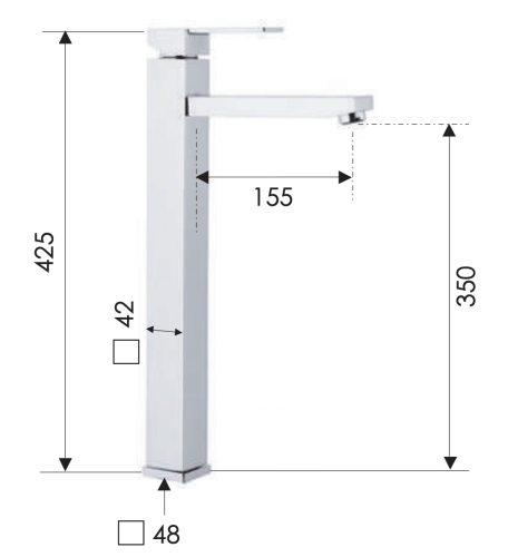 Смеситель для раковины Remer Qubika Q11LXL на столешницу хром - фото 2