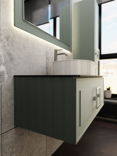 Тумба со столешницей La Fenice CUBO NFNC-01-CUB-G-100-2-GB 100х50 подвесная цвет синий/серый - фото 5