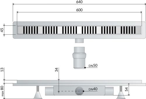 Душевой лоток OMP Tea Basicflow 4943.876.8 хром - фото 2