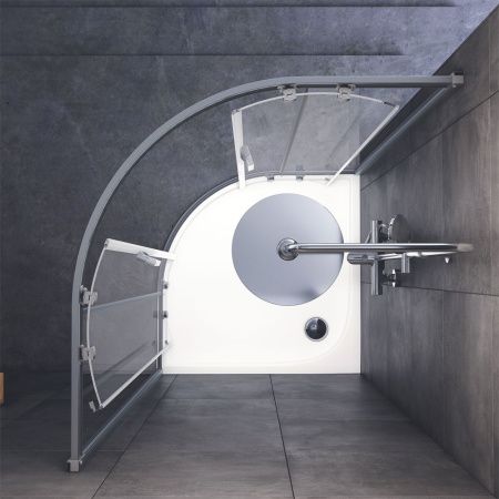 Душевой уголок Am.Pm Gem W90G-401-100WT 100х100 стекло прозрачное профиль хром без поддона