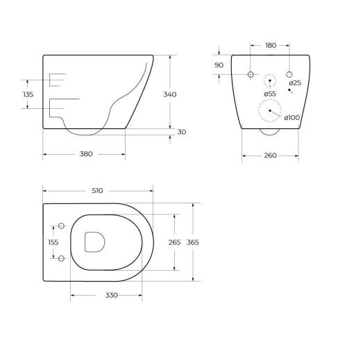 Чаша унитаза подвесная Cezares STYLUS CZR-6601-TH-TOR цвет белый без сиденья безободковая смыв торнадо - фото 3