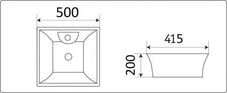 Раковина из сантехнического фаянса CeramaLux 9108 50х40 накладная цвет белый 1 отверстие под смеситель