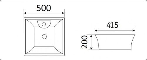 Раковина из сантехнического фаянса CeramaLux 9108 50х40 накладная цвет белый 1 отверстие под смеситель - фото 2