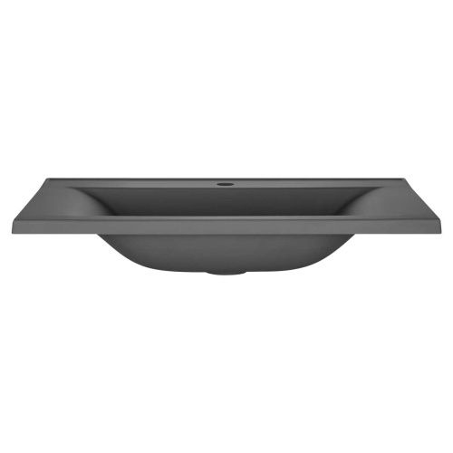 Раковина из искусственного камня Vincea VCB-3M800G 80х50 встраиваемая цвет серый 1 отверстие под смеситель - фото 2