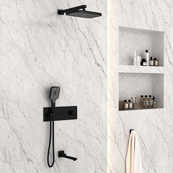 Душевая система Vincea VSFW-432T1MB встраиваемая в стену цвет черный с термостатом