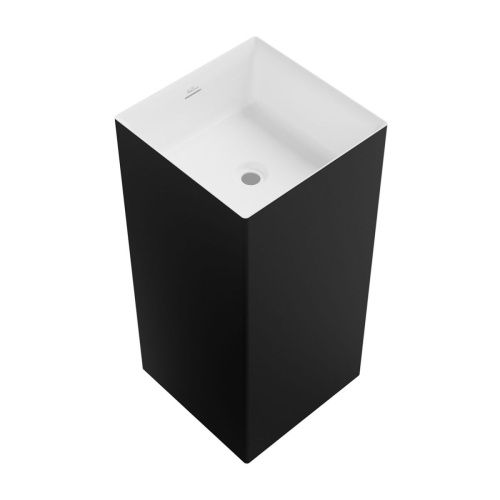 Раковина акриловая Wellsee Pure BY Wellsee 230713000 40х40 напольная цвет белый/черный без отверстий под смеситель - фото 2