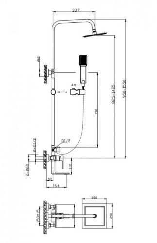 Душевая стойка BelBagno ROMANO ROMANO-VSCM-CRM настенная цвет хром - фото 2