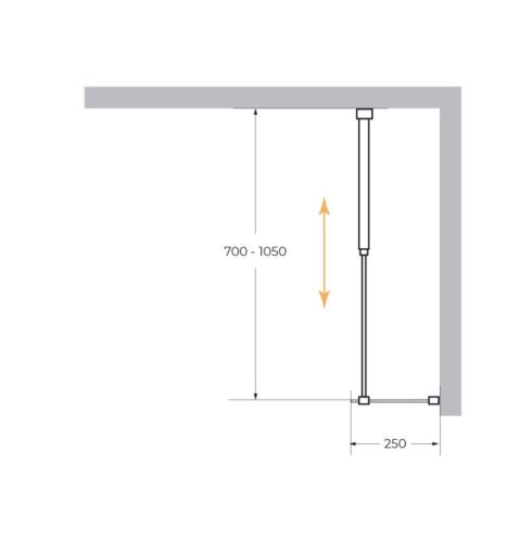 Душевая перегородка Cezares LIBERTA LIBERTA-L-1-25-GR-Cr 25х195 стекло тонированное профиль хром - фото 3