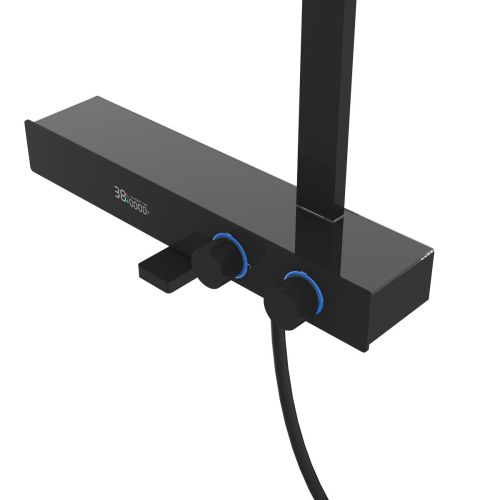 Душевая стойка Vincea Inspire VSFS-3I13TMB настенная цвет черный с термостатом - фото 3