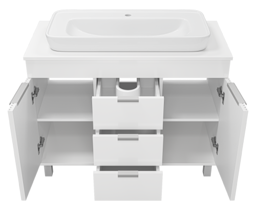 Тумба под раковину Brevita Enfida ENF-06100-0143Я 100х50 напольная цвет белый - фото 3