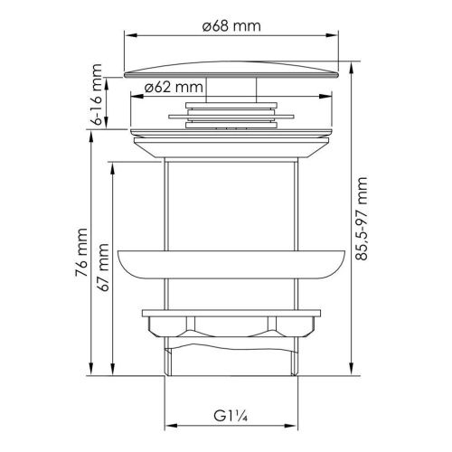 Донный клапан Wasserkraft Mindel 8500 A246 белый - фото 3