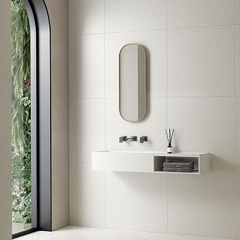 Раковина из искусственного камня Vincea VWB-6S180MW 80х40 подвесная цвет белый без отверстий под смеситель