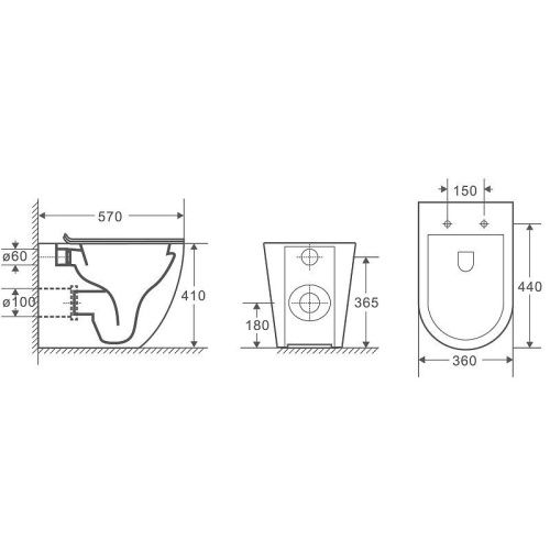 Унитаз приставной WeltWasser 10000006179 белый с сиденьем микролифт безободковый душевой смыв - фото 2