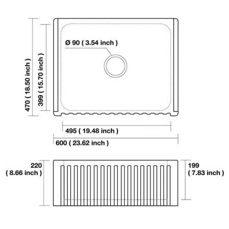 Кухонная мойка Kerasan Hanna Glasse 546001 60х45 цвет белый поверхность глянцевая