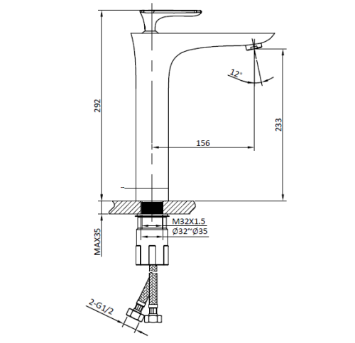 Смеситель для раковины AltroBagno Aperto AltroBagnoAperto010207Bi на столешницу белый - фото 2