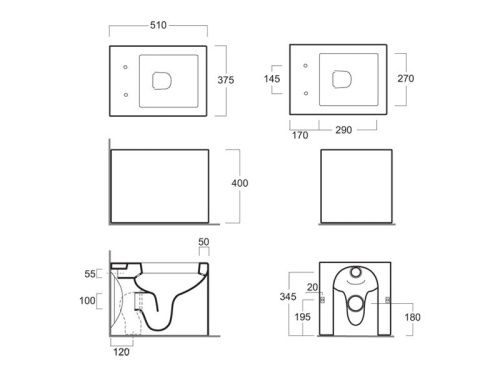 Чаша унитаза приставная Simas FZ 01 bia цвет белый без сиденья душевой смыв - фото 3