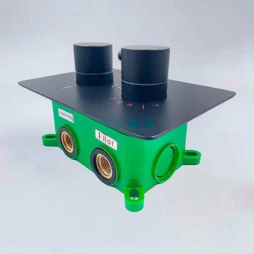 Душевая система ALMAes Weber TVZ-0808 встраиваемая в стену цвет черный с термостатом - фото 4