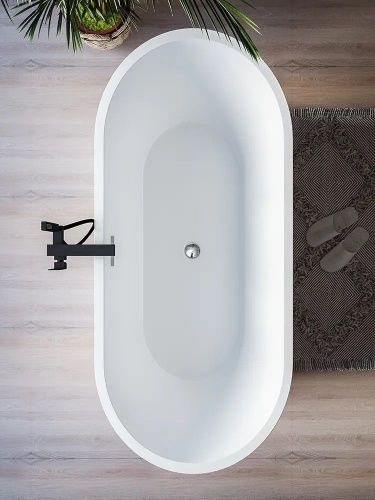 Ванна акриловая Cerutti SPA CT10866 160х75 отдельностоящая овальная с ножками - фото 3