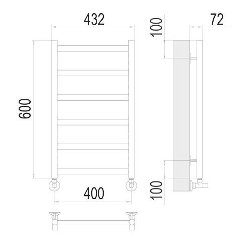 Полотенцесушитель водяной Terminus 4670078529879 45х60 хром - фото 3