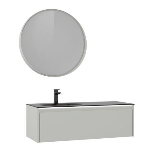 Тумба с раковиной Orka Lisbon 5001435 110х50 подвесная цвет серый - фото 2