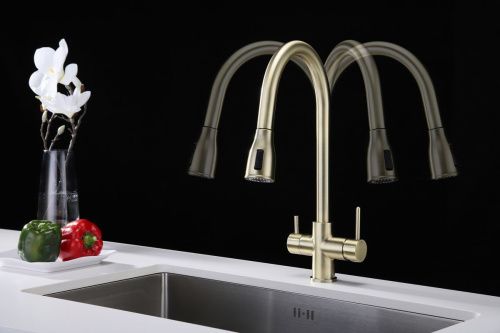 Смеситель для кухни Paulmark LANGE La214212-BR на мойку бронза - фото 4