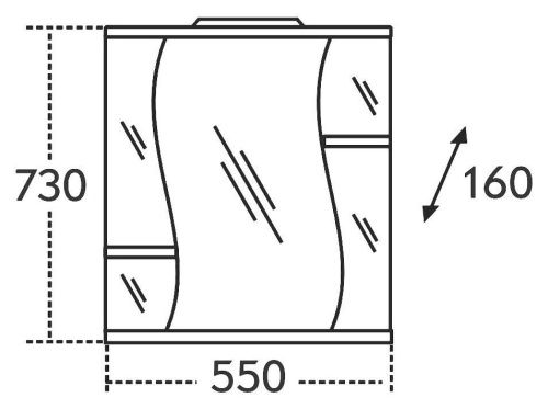 Зеркало-шкаф СанТа Лира 101052 60х80 подвесной цвет белый - фото 3