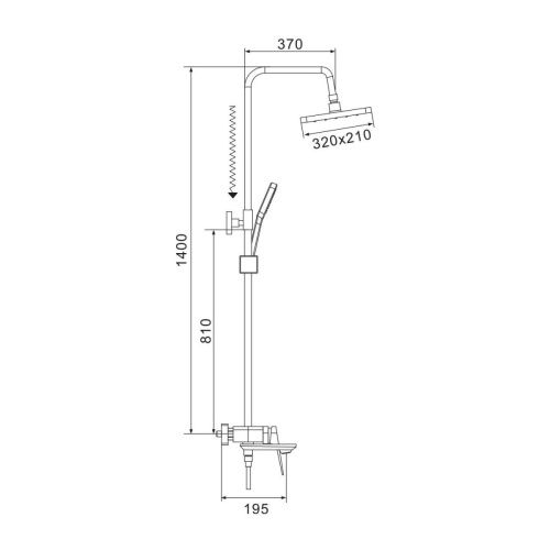 Душевая стойка Shevanik S4226 настенная цвет хром - фото 3