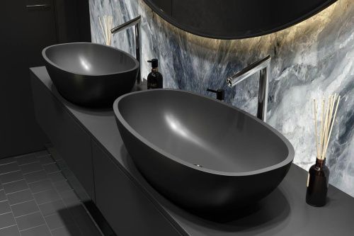 Раковина из искусственного камня Holbi TEFIA 1.02.008.11.3 60х30 накладная цвет голубой - фото 2