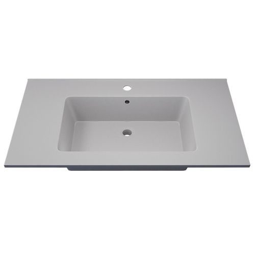 Раковина из искусственного камня Uperwood Parma Quartz 291003009 90х50 полувстраиваемая цвет белый - фото 4