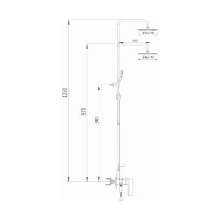 Душевая стойка D-Lin D10A05 настенная цвет черный