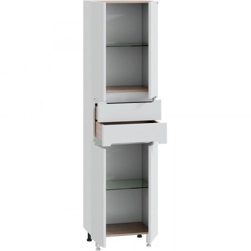 Шкаф-пенал СанТа Лондон 524010 50х190 напольный цвет белый - фото 2