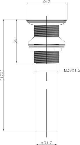 Донный клапан для раковины Arrow AG5805CP хром - фото 2