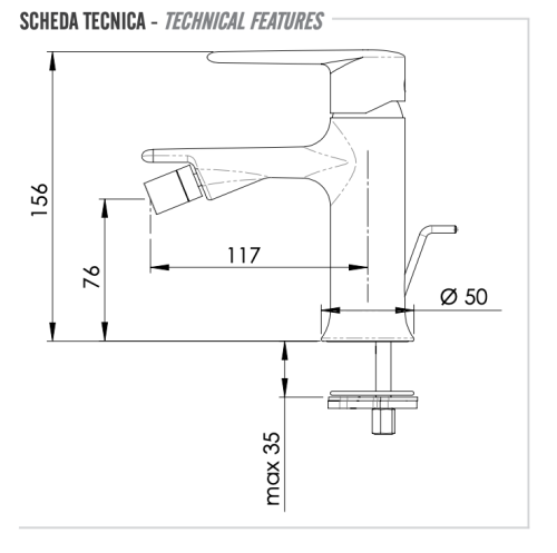 Смеситель Remer Vanity V20 на биде хром - фото 2