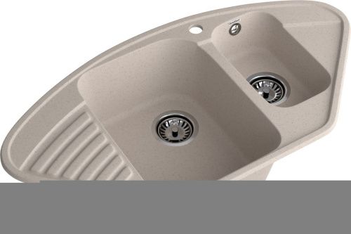 Кухонная мойка Granfest Quarz 14 песочный 95х50 цвет бежевый поверхность матовая - фото 2