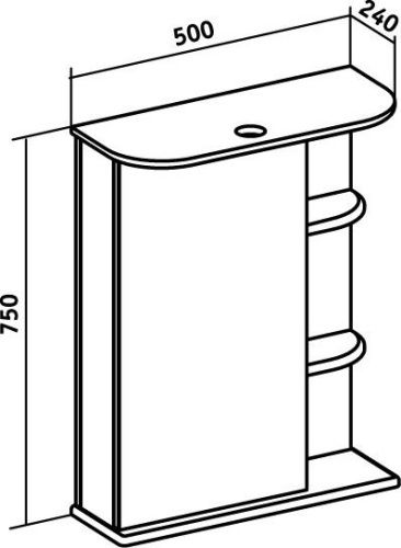 Зеркало-шкаф Runo Магнолия 00000000607 50х80 подвесной цвет белый - фото 4