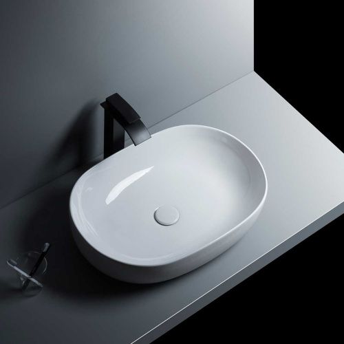 Раковина из сантехнического фарфора Vincea VBS-302 60х40 накладная цвет белый без отверстий под смеситель